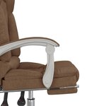vidaXL Fauteuil de massage inclinable de bureau Marron Tissu