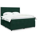 vidaXL Sommier à lattes de lit et matelas Vert foncé 180x200cm Velours