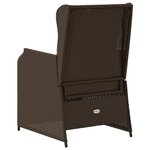 vidaXL Chaises inclinables de jardin lot de 2 et coussins marron rotin