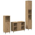 vidaXL Ensemble de mobilier de salle de bain 3 Pièces Chêne artisanal
