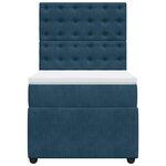 vidaXL Sommier à lattes de lit avec matelas Bleu foncé 90x200 cm