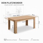 Table à manger extensible 120x80 chêne artisan 6 pl