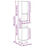 vidaXL Armoire salle de bain chêne sonoma 30x30x190 cm
