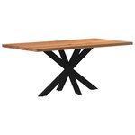 vidaXL Table à manger marron clair bois de chêne massif rectangulaire