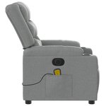 vidaXL Fauteuil de massage inclinable électrique gris clair tissu