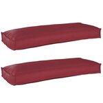 vidaXL Set de coussins de palette 2 Pièces Rouge bordeaux 100 x 40 x 8 cm