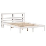 vidaXL Cadre de lit et tête de lit sans matelas blanc 135x190 cm