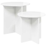 vidaXL Ensemble de tables d'appoint 2 pc Blanc brillant Ø 45 x 45 cm