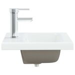vidaXL Lavabo encastré avec robinet 42x39x18 cm céramique blanc