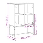 vidaXL Armoire latérale avec portes en verre sonoma gris 69x37x100 cm