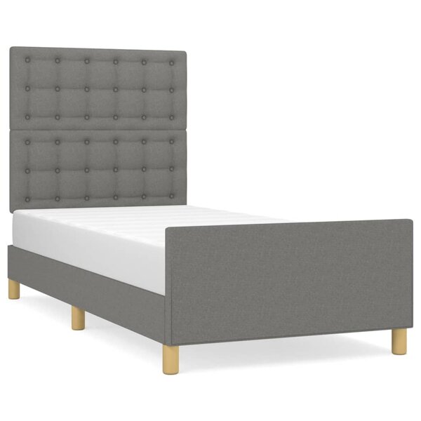 vidaXL Cadre de lit sans matelas avec tête de lit 90x190cm tissu