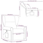 vidaXL Fauteuil inclinable de massage électrique gris foncé tissu