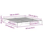 vidaXL Cadre de lit surélevé Blanc 180 x 210 cm Bois massif en pin