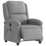 vidaXL Fauteuil de massage inclinable électrique gris clair tissu