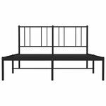 vidaXL Cadre de lit métal sans matelas et tête de lit noir 160x200 cm