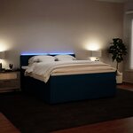 vidaXL Sommier à lattes de lit et matelas bleu 180x200 cm velours