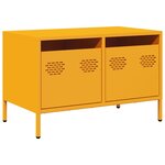 vidaXL Meuble TV jaune moutarde 68x39x43 5 cm acier laminé à froid