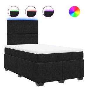 vidaXL Sommier à lattes de lit avec matelas Noir 120x200 cm Velours
