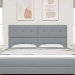 vidaXL Tête de lit avec tête de lit Gris clair 180 cm Cuir synthétique