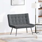 vidaXL Banc gris foncé 110x74x84 cm velours