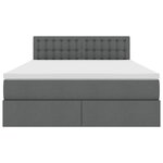 vidaXL Lit avec rangement et LED Gris foncé 140 x 200 cm Polyester