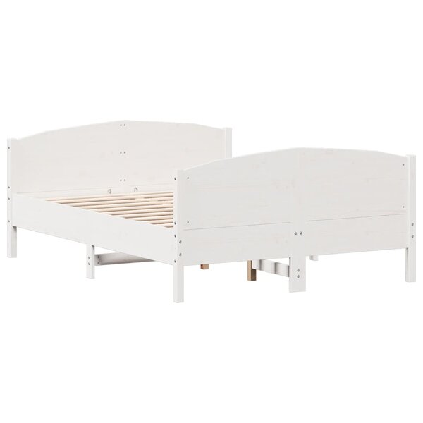 vidaXL Cadre de lit sans matelas blanc 140x190 cm bois de pin massif