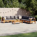 vidaXL Salon de jardin avec coussins 6 Pièces bois d'acacia solide