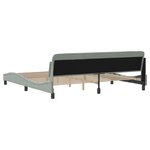 vidaXL Cadre de lit Dover gris clair 200x200 cm velours