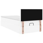 vidaXL Cadre de lit ottoman et matelas blanc pur 100x200cm similicuir