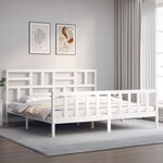 vidaXL Cadre de lit sans matelas blanc bois massif de pin