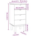 vidaXL Commode OTTA Noir 45 x 39 x 90 cm Bois de pin massif