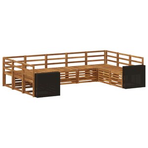 vidaXL Ensemble de canapé d'angle 9 Pièces Naturel Bois d'Acacia Massif