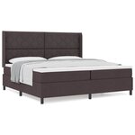 vidaXL Lit à ressorts avec matelas Marron foncé 200 x 200 cm tissu