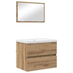 vidaXL Ensemble de mobilier de salle de bain 3 Pièces Chêne noir