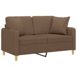 vidaXL Canapé 2 places avec oreillers décoratifs marron 120 cm tissu