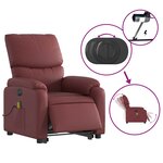 vidaXL Fauteuil inclinable de massage électrique rouge bordeaux