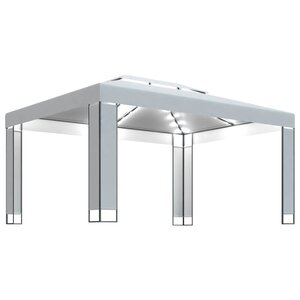vidaXL Tonnelle avec guirlande lumineuse à LED 3x4 m Blanc