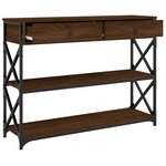 vidaXL Table console chêne marron 100x28x75 cm bois d'ingénierie
