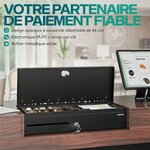 ACROPAQ Tiroir Caisse 46x18x10 Compatible avec Caisse Enregistreuse RJ11  8 compartiments Monnaie & 6 pour Billets  Insert Amovible