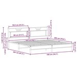 vidaXL Cadre de lit en métal sans matelas chêne marron 193x203 cm