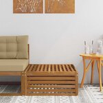 vidaXL Pouf d'Extérieur Naturel 79 x 79 x 37 cm Bois d'Acacia Massif