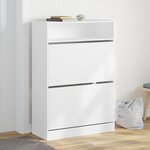 vidaXL Armoire à chaussures 2 tiroirs rabattables blanc 80x34x116 cm