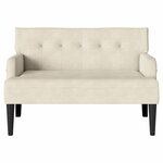 vidaXL Banc Chesterfield Crème 112 x 65.5 x 75 cm Velours
