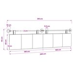 vidaXL Tête de lit suspendue Gris foncé Tissu