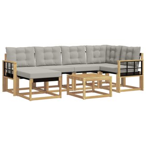 vidaXL Ensemble de canapés d'extérieur 7 pc Blanc et gris clair