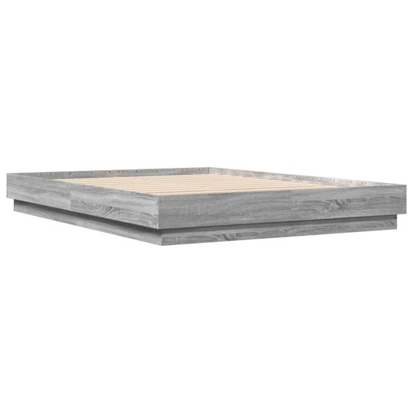 vidaXL Cadre de lit sonoma gris 150x200 cm bois d'ingénierie