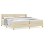 vidaXL Lit à Ressorts avec Matelas Crème 90x200 cm Tissu Crème