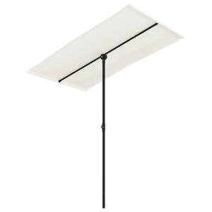 vidaXL Parasol de jardin avec mât en aluminium 180x110 cm blanc sable