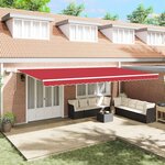 vidaXL Auvent Rétractable avec 600 × 350 cm Rouge