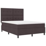 vidaXL Lit à ressorts avec matelas Marron foncé 160 x 200 cm tissu
